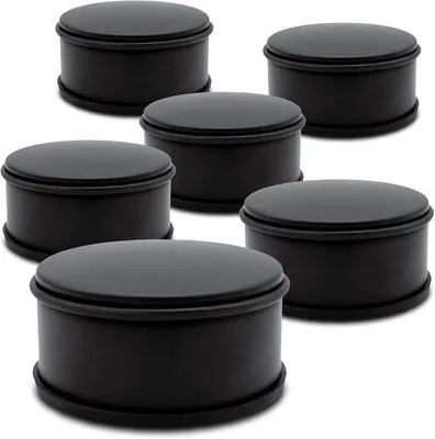 Produktbild von Famanu Türstopper Set aus Metall - 11 cm hoch, rutschfeste Unterseite, schwarz