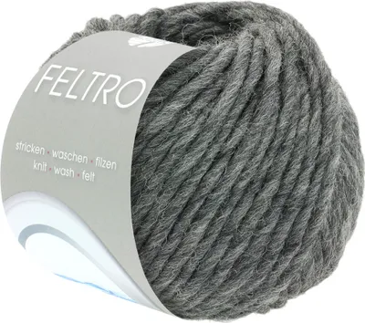 Immagine prodotto di Lana Grossa FELTRO UNI 50 g di lana per infeltrimento moderna in 51 colori 50 m di filato per infeltrimento colore 004 - grigio scuro screziato