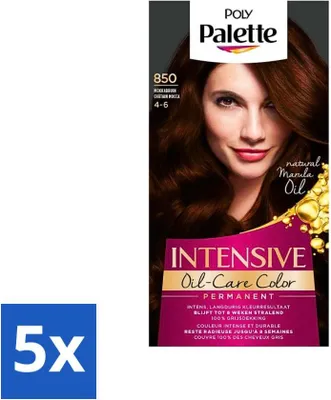 Productafbeelding van Poly Palette – Haarkleur – Mokkabruin 850 – 115 ml - Voordeelverpakking - 5 stuks