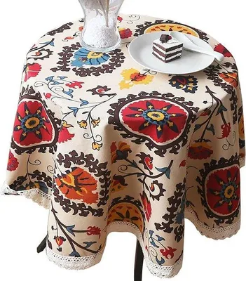 Productafbeelding van Tafelkleden - Tafelzeil - Rond tafelkleed - Ø 120 cm - Wachsel - Tafeldecoratie - Tafelrunner - Tafelkleed voor binnen en buiten - Rond