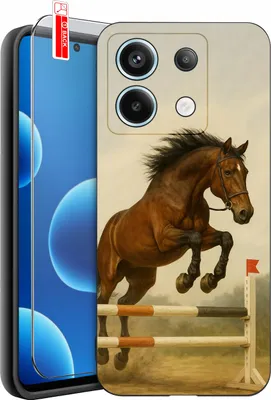 Productafbeelding van Hoesje voor Xiaomi Redmi Note 13 Pro 4G, met paardenmotieven, van glas