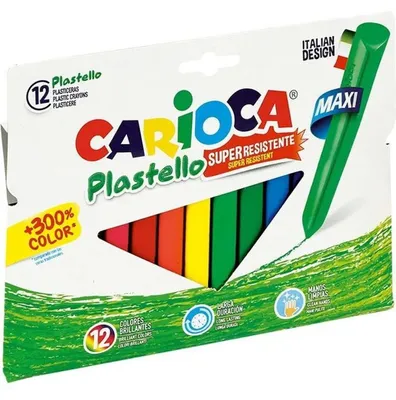 Obrázok produktu pre Carioca Plastello Jumbo, 12 kusov, Multi, Trojuholník, Box, Papája, 210 mm