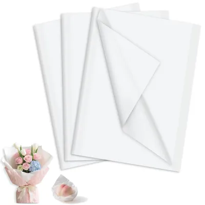 Immagine prodotto di Carta velina bianca, 120 fogli, 35 x 50 cm, carta da regalo per fiori e decorazioni (confezione da 6)