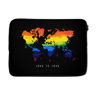 Produktbild von MuchoWow® Laptop Hülle 13 Zoll Weltkarte - Stolz - Liebe Laptoptasche - Laptophülle - Sleeve - Rundumschutz