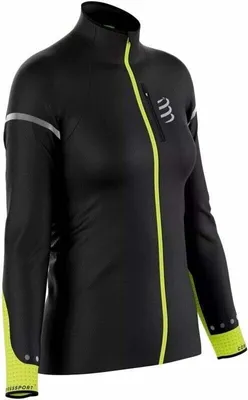 Immagine prodotto di Giacca antivento Compressport Hurricane Flash, colore nero/giallo fluo, taglia S. Giacca da corsa