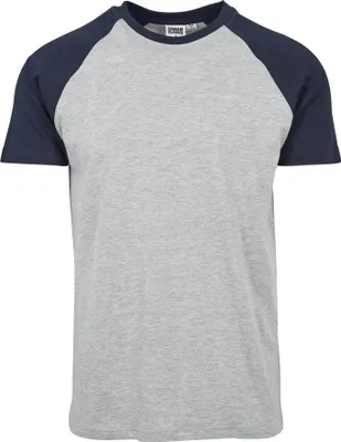 Produktbild von Urban Classics - T-Shirt für Herren Raglanärmel TN801 (5XL) (Grau/Marineblau)