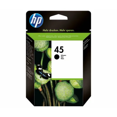 Zdjęcie produktu dla HP 45 oryginalny duży wkład atramentowy czarny, Czarny, Tusz na bazie pigmentu, Atrament barwnikowy, 1 szt., 930 stron(y)