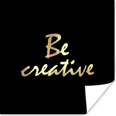 Produktbild von MuchoWow® Poster Zitate - Kreativ - Gold 50x50 cm - Wohnzimmerdekoration
