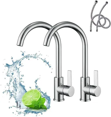 Produktbild von 2 Stück Wasserhahn, Waschtischarmatur, massivem Messing, Keramikpatrone