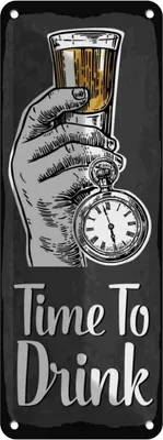 Produktbild von vianmo Blechschild 27x10 cm Alkohol Time to Drink
