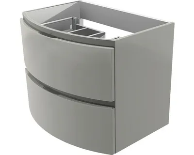 Produktbild von Waschtischunterschrank Baden Haus Vague BxHxT 69 x 55 cm x 52 cm Frontfarbe grau hochglanz glanz