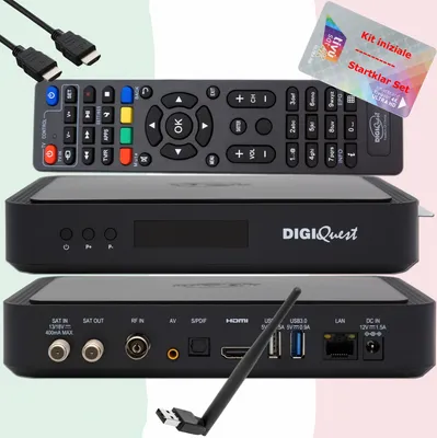 Produktbild von TiVuSat Karte 4K UHD + DIGIQuest Q80 4K H.265 S2+T2 Combo Receiver - TiVuSat  + 150 Wifi Stick (Karte aktiviert)