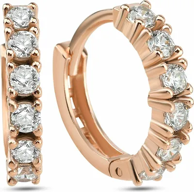 Produktbild von Dkeniz Creolen 925/- Sterling Silber rosévergoldet Halbkranz