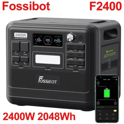Produktbild von Tragbare Power Station - Modell F2400-B - 2400 W - 2048 Wh LiFePO4 - Schnellladung 1,5 h - 13 Anschlüsse - 230 V Reine Sinuswelle UPS - WLAN App-Steuerung