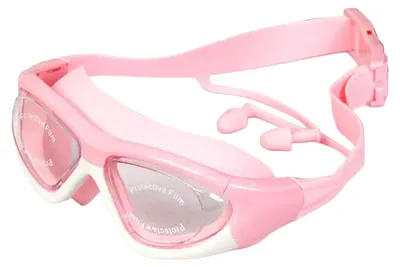 Produktbild von Schwimmbrille für Kinder mit Ohrstöpseln, wasserdicht, kein Auslaufen, beschlagfrei, UV-Schutz, klare Gläser, Schwimmbrille für Jungen und Mädchen