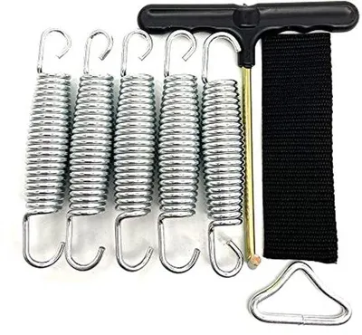 Produktbild von Famanu Trampolinfeder Set mit Dreiecksverschluss - Robuste Trampolinaccessoires
