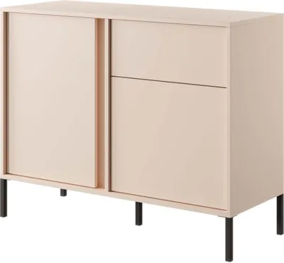 Obrázek produktu pro FURNLUX Příborník Dast béžovo-černý 103 cm / Hlavní barva: béžová / Rozměry: 103 x 40 x 81 cm