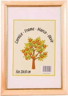 Produktbild von Bilderrahmen aus Holz 20x30 cm, Goldfarben mit Zierleiste, zum Aufhängen