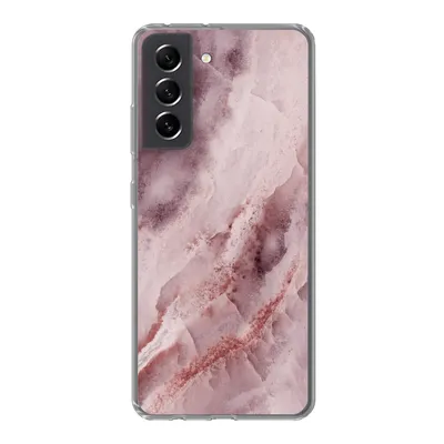 Produktbild von MuchoWow® Handyhülle Schutzhülle Hülle für Samsung Galaxy S21 FE Naturstein - Rosa - Luxus Silikon Softcase Handy Hülle - Mobiltelefonhülle