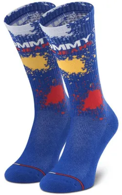 Zdjęcie produktu dla SKARPETY DAMSKIE TOMMY JEANS SKARPETKI BAWEŁNIANE NIEBIESKIE - Socks: 35-38