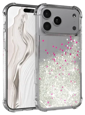 Produktbild von EAZY CASE - Glitzer Hülle kompatibel mit Apple iPhone 18 Pro Max Glitzer Schutzhülle, Soft Case, Backcover Transparent mit Motiv