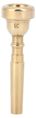 Imagen del producto de Boquilla para trompeta, oro, afinación Sib, metal, modelo 3C/5C/7C, profesional, peso: 100 g