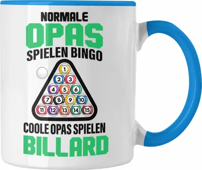 Produktbild von Trendation - Billard Opa Tasse Geschenk Billardspieler Geschenkidee Kaffeetasse Pool (Blau)