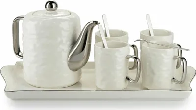 Produktbild von HowHomely Selena Strieborný riad na kávu - Elegantný dizajn, 6 kusov, biely
