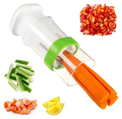 Produktbild von Gurkenschneider Gemüsesticks Schneider Obst Gemüseschneider - Multifunktionaler Gurkenhobel mit Edelstahlklinge für Zwiebel, Karotten, Erdbeeren, Kartoffel und Tomaten, 1 Stück