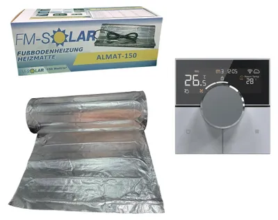 Produktbild von 1m² bis 15m² Elektrische Fußbodenheizung Set 150W/m² Elektro Bodenheizung ALU