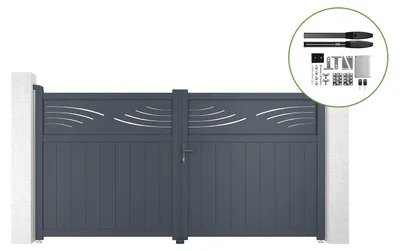 Produktbild von Flügeltor elektrisch 3m HALTI H.160cm + Drehtorantrieb HICKER B200