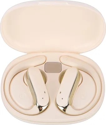 Obrázek produktu pro Bezdrátová sluchátka Bluetooth 5.49 Vodotěsná sportovní sluchátka s háčkem do ucha a nabíjecím pouzdrem pro trénink, běh, cyklistiku, zlatá barva
