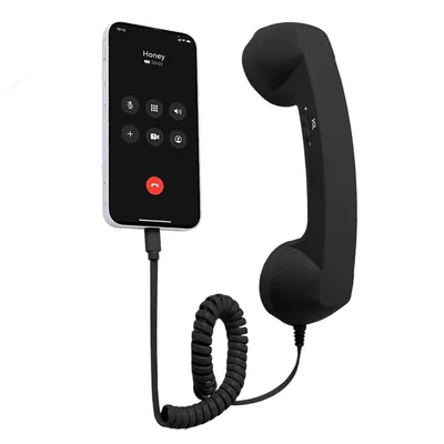 Produktbild von Telefonhörer, Retro-Stil Typ-C Telefonhörer, Telefonkabelhörer mit Hörer für Mobiltelefone, Videokonferenzen, Anrufe, Meetings