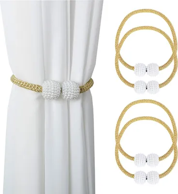 Produktbild von Magnetische Vorhang-Raffhalter 4 Stück für Zuhause, Hotel, Fensterdeko