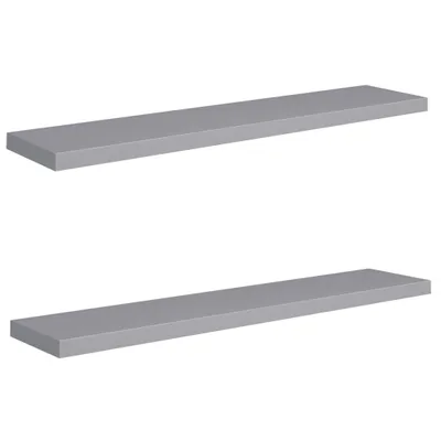 Produktbild von Schwebende Wandregale 2 Stk. Grau 120x23,5x3,8 cm MDF