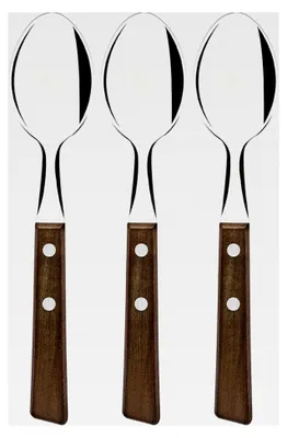 Produktbild von Tradicional Besteckset, Naturholzgriffe, rostfreier Edelstahl (Tafellöffel), 3 Stück