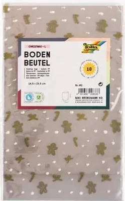Produktbild von folia Weihnachts-Bodenbeutel Maße: (B)145 x (H)235 mm 10 Beutel (ohne Inhalt)