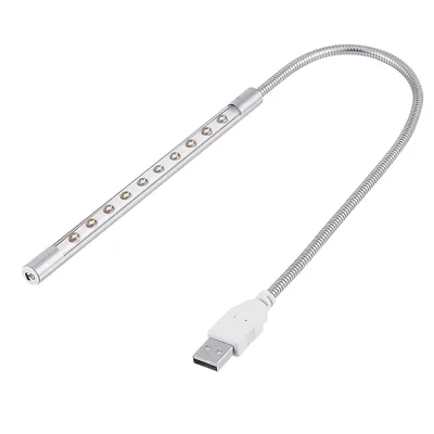 Image de Portable élégant haute luminosité USB 10 pièces lampe LED Blubs lumière pour PC/ordinateur portable Argent