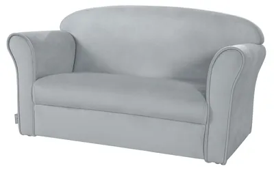 Immagine prodotto di Divano per bambini "Lil Sofa" con braccioli, comodo divano per bambini rivestito in velluto color argento