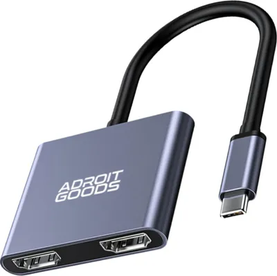 Produktbild von AdroitGoods USB C zu Dual HDMI - 4K@60hz/30hz - Dual HDMI Adapter- USB C Hub - USB 3.0 (5Gbps) - USB-C Aufladung (bis zu 87W)