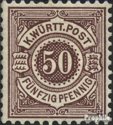 Produktbild von Briefmarken Württemberg 1890 Mi 59 (kompl.Ausg.) mit Falz Ziffern im Kreis