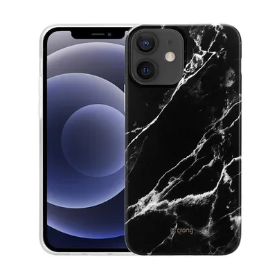 Produktbild von Crong, Hülle iPhone 12 Mini Marble Case elegant + flexibel, Schwarz