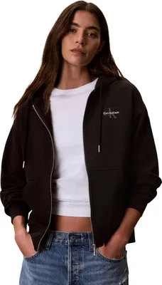 Produktbild von Calvin Klein Damen Hoodie mit Reißverschluss mit Kapuze, Schwarz (Black), M