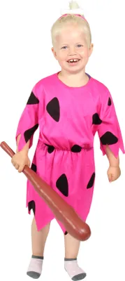 Produktbild von pinkes Steinzeit Mädchen Kostüm für Fasching und Karneval Paarkostüm Partnerkostüm Kinder, Größe:122/128