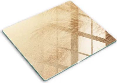 Produktbild von Glasschneideplatte - Herdabdeckplatte - 60x52 - Schneidebrett - Spritzschutz - Piasek Urlaubsstrand