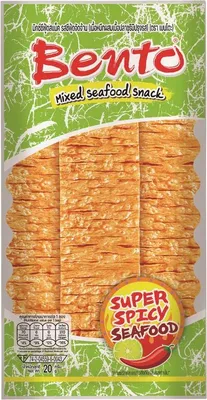 Produktbild von BENTO Knabberei aus Tintenfisch und Surimi 20g Super Spicy Meeresfrüchtegeschmack | Mixed Seafood Snack