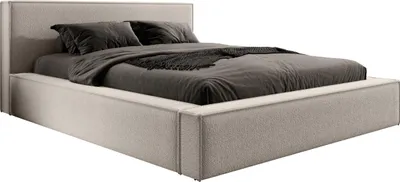 Obrázek produktu pro MEBLITO Čalouněná manželská postel Salby Ložnicová postel s úložným prostorem 180x200 cm Béžová (Abriamo 3)