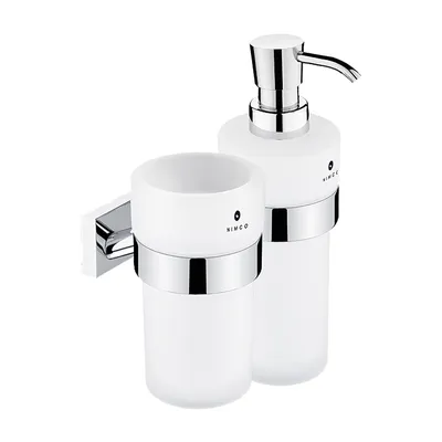 Obrázek produktu pro Nimco Keira - Držák dávkovače a sklenky, matované sklo/chrom KE 2205831W-26