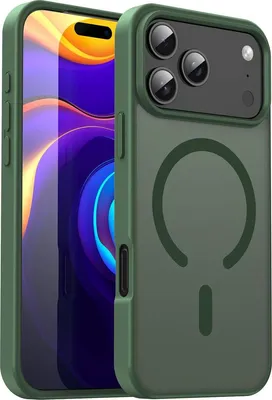 Produktbild von Mobigear Shockproof iPhone 17 Pro Max MagSafe Hülle Hardcase Backcover - Olive Green