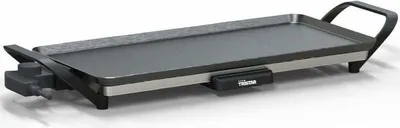 A product shot of an electric griddle on a white background.